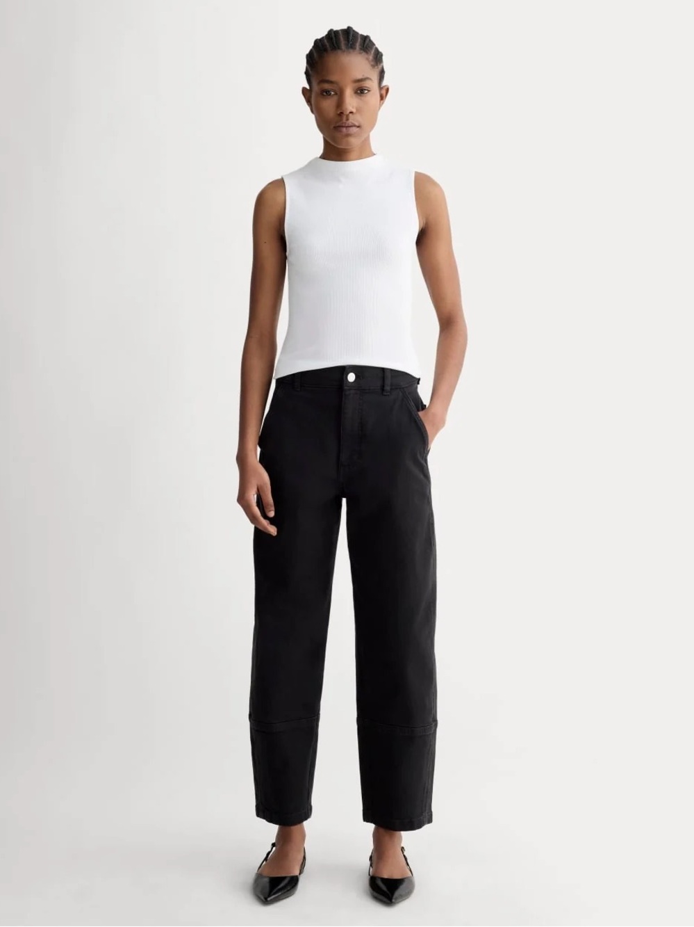 Everlane The Luxe Rib Funnel-Neck Tank White Size XXS NWOT - Picture 4 of 14